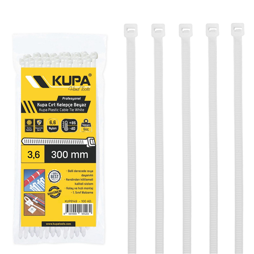 KUPA CIRT KELEPÇE BEYAZ 3.6*300 MM